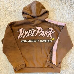 Hyde Park Brown Hoodie with Pink Accents